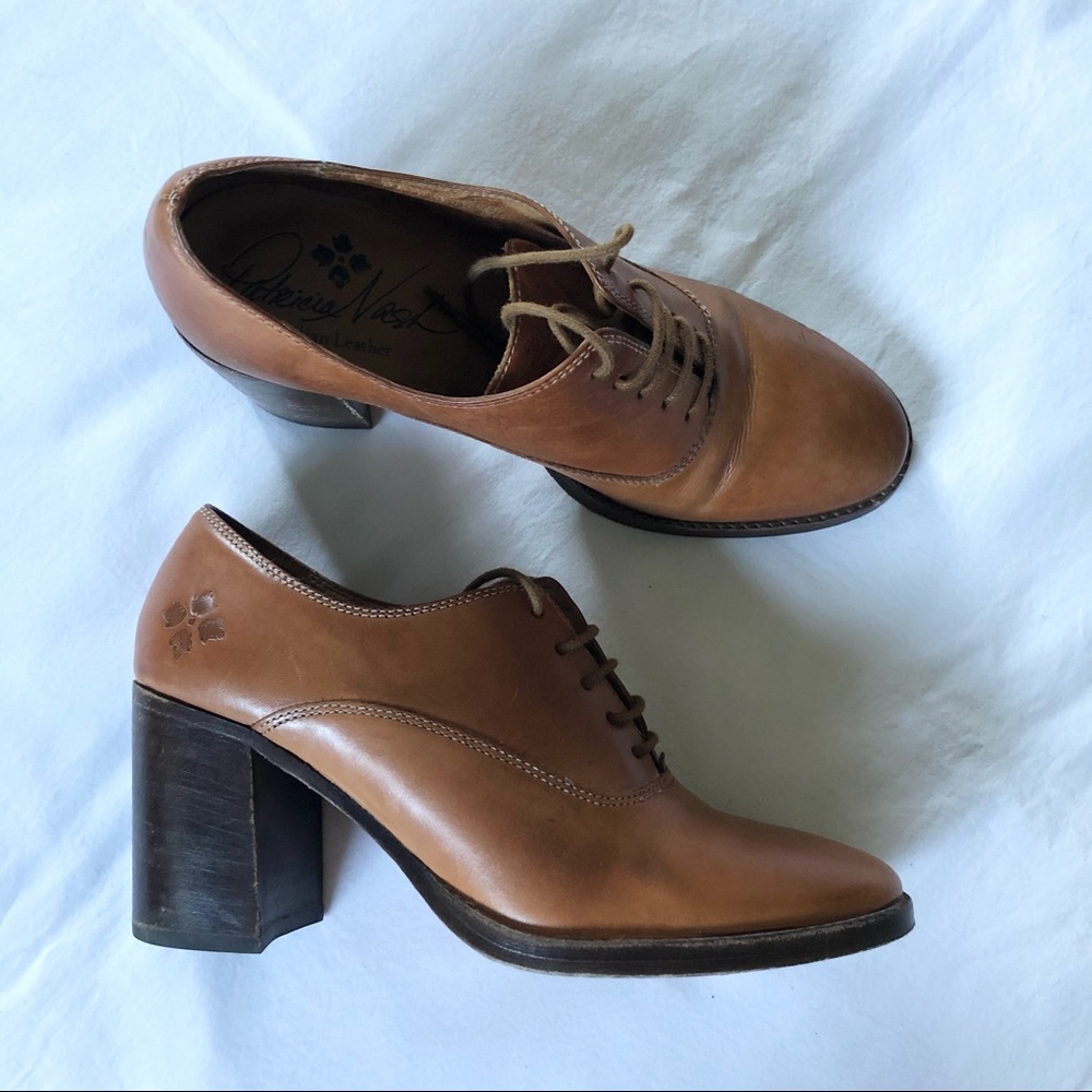 Patricia Nash Tan Leather Lace Up Oxford Shoes 7.5